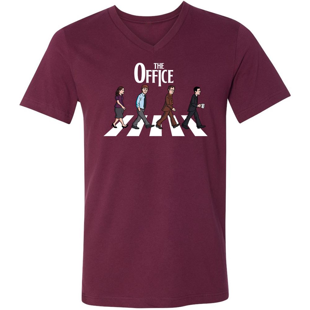 Unisex V-Neck T-Shirt - 4BYWHTRC - Maroon - 6
