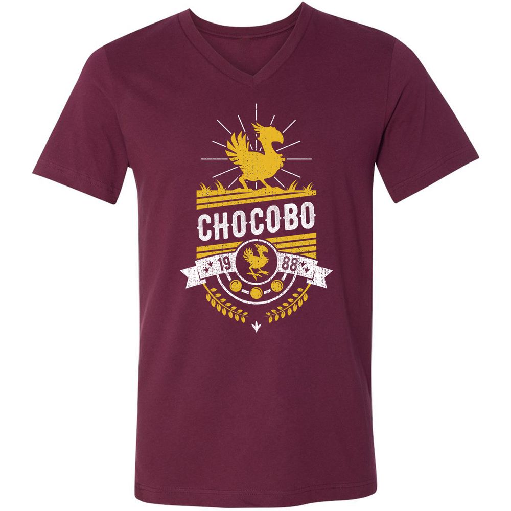 Unisex V-Neck T-Shirt - 16Q8U9QS - Maroon - 6