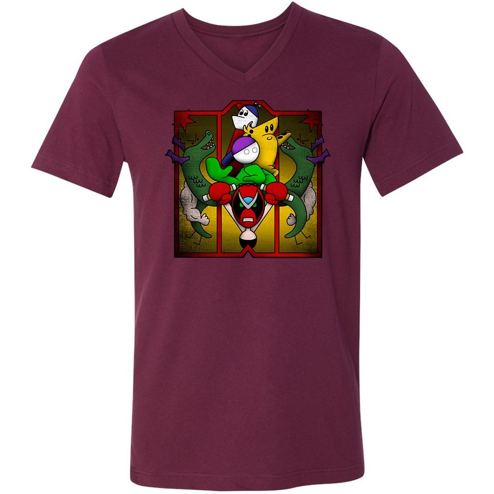 Unisex V-Neck T-Shirt - BMNHNG8F - Maroon - 6