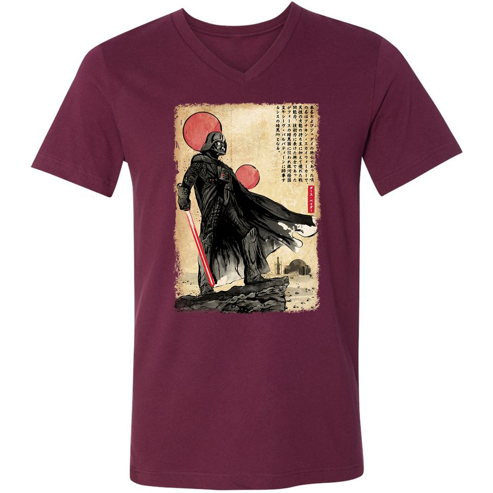 Unisex V-Neck T-Shirt - 9863N7FT - Maroon - 6