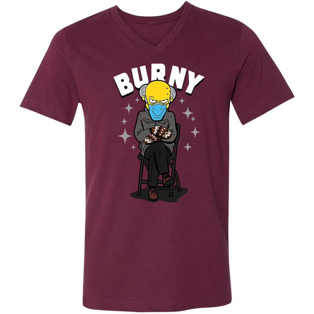 Unisex V-Neck T-Shirt - GCMK9PAW - Maroon - 6