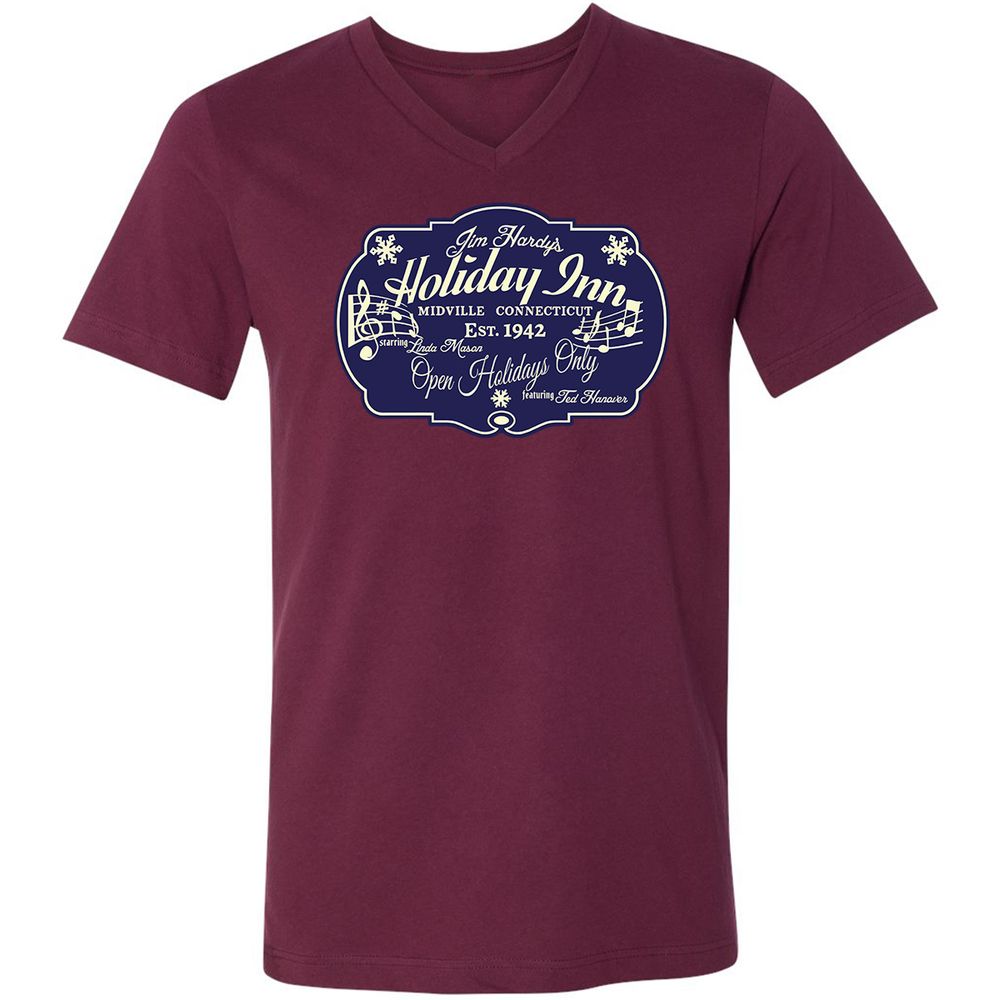 Unisex V-Neck T-Shirt - 84U6ETQT - Maroon - 6