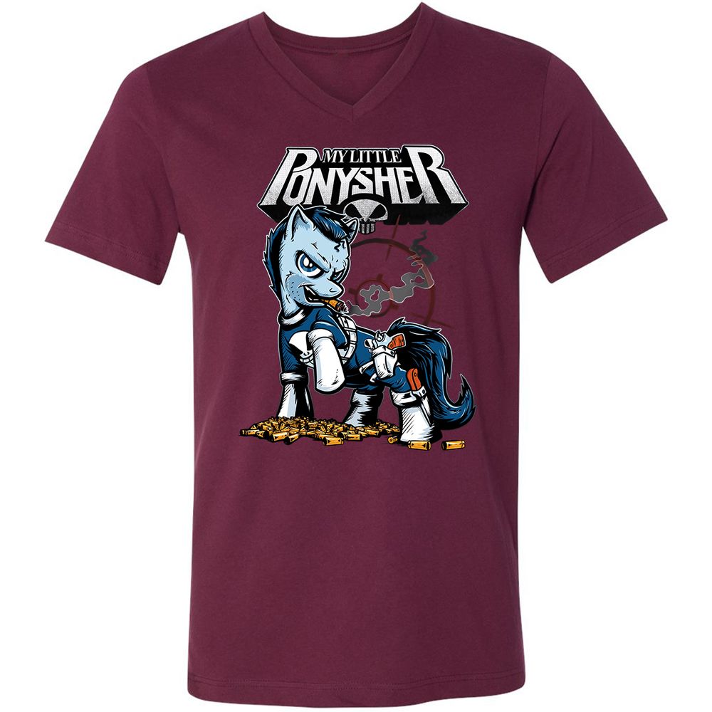 Unisex V-Neck T-Shirt - C67L1ZFV - Maroon - 6