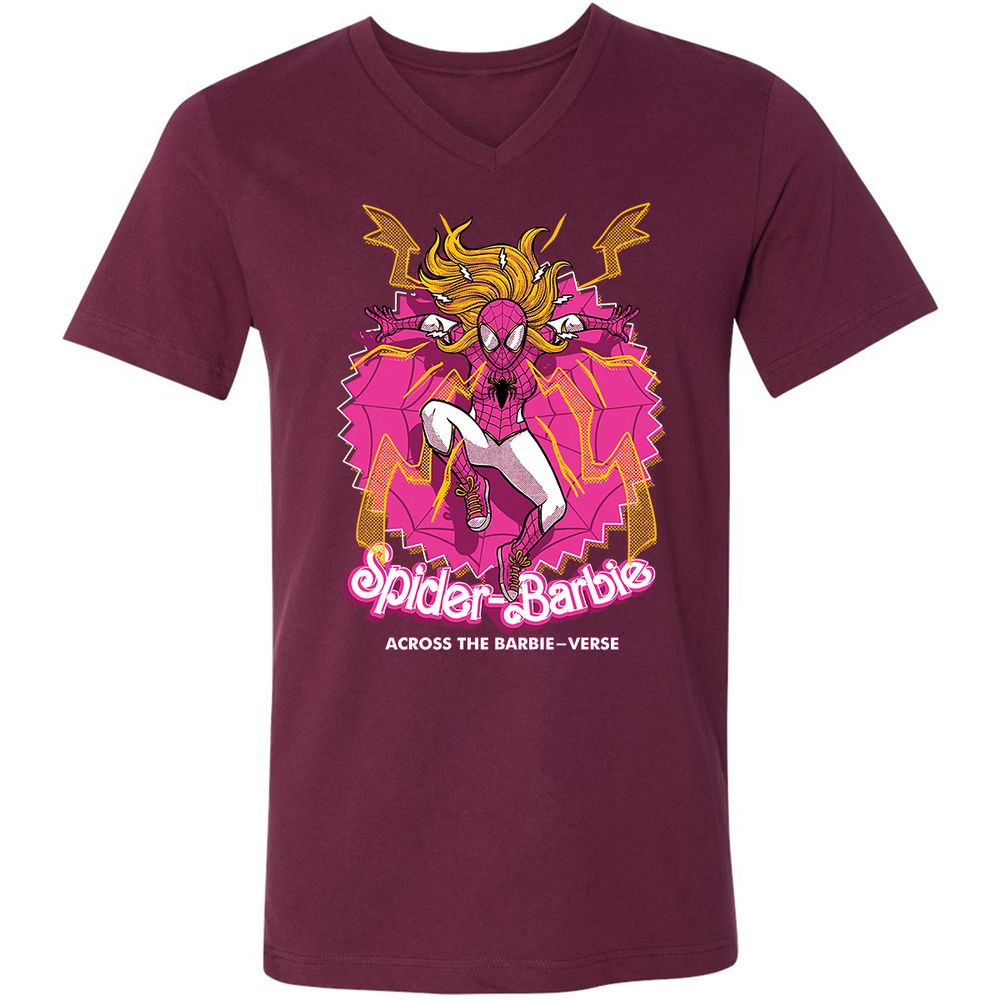 Unisex V-Neck T-Shirt - AJGCBYP3 - Maroon - 6