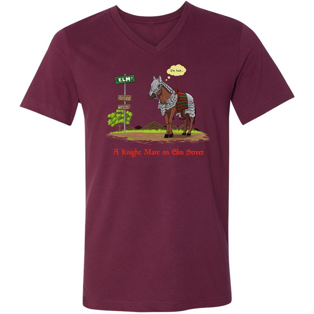 Unisex V-Neck T-Shirt - 84T8RVNV - Maroon - 6