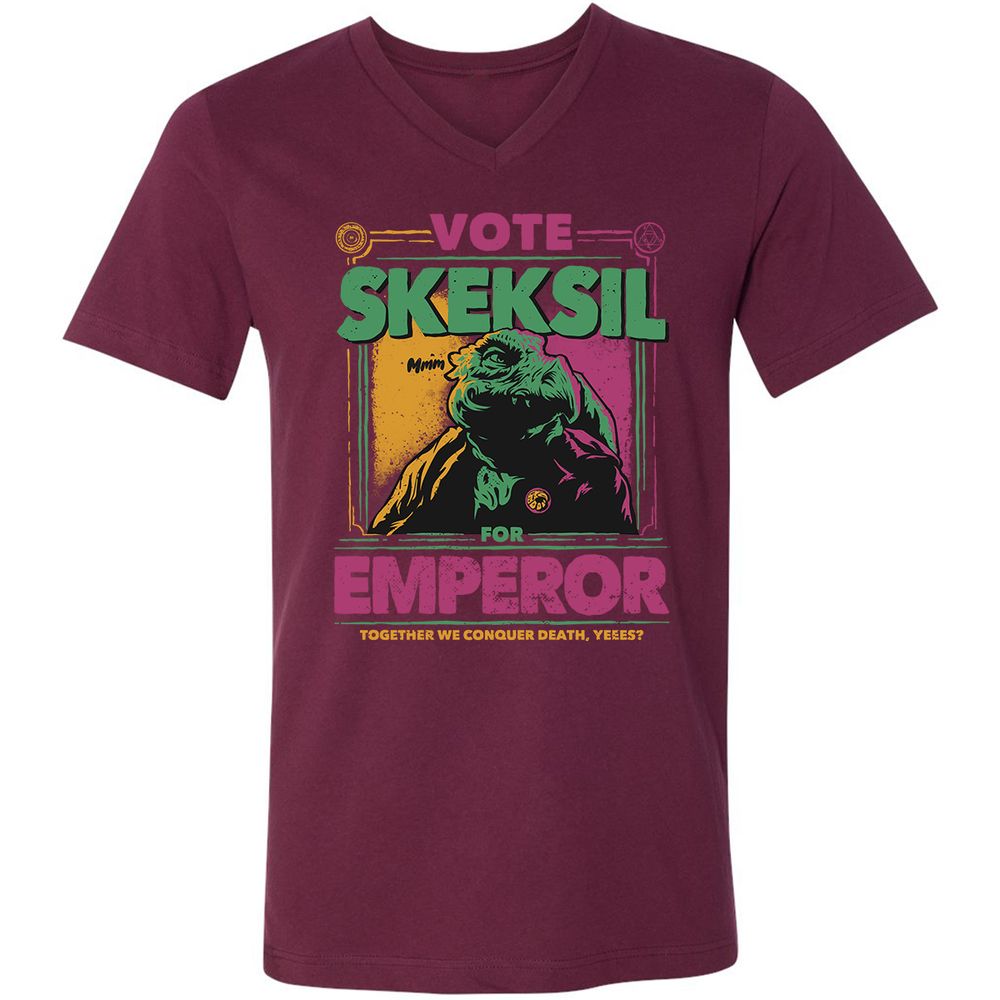 Unisex V-Neck T-Shirt - 2JBS2HYF - Maroon - 6