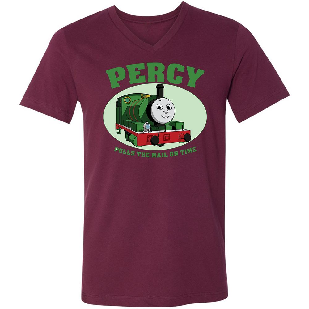 Unisex V-Neck T-Shirt - W9Q8D4HG - Maroon - 6