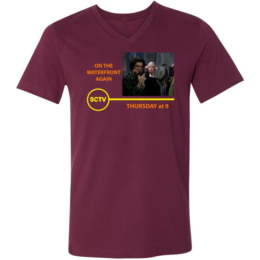 Unisex V-Neck T-Shirt - 7WDQY58V - Maroon - 6