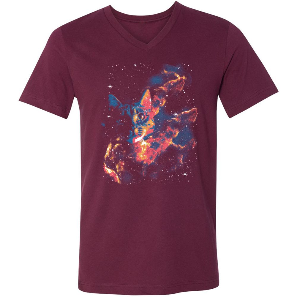 Unisex V-Neck T-Shirt - N1DZJFZX - Maroon - 6