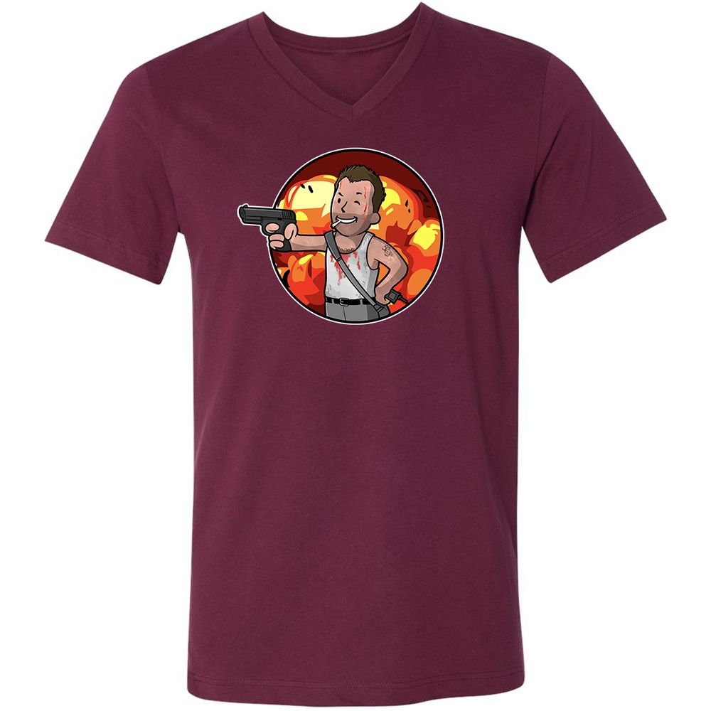 Unisex V-Neck T-Shirt - 2VNH7H7V - Maroon - 6