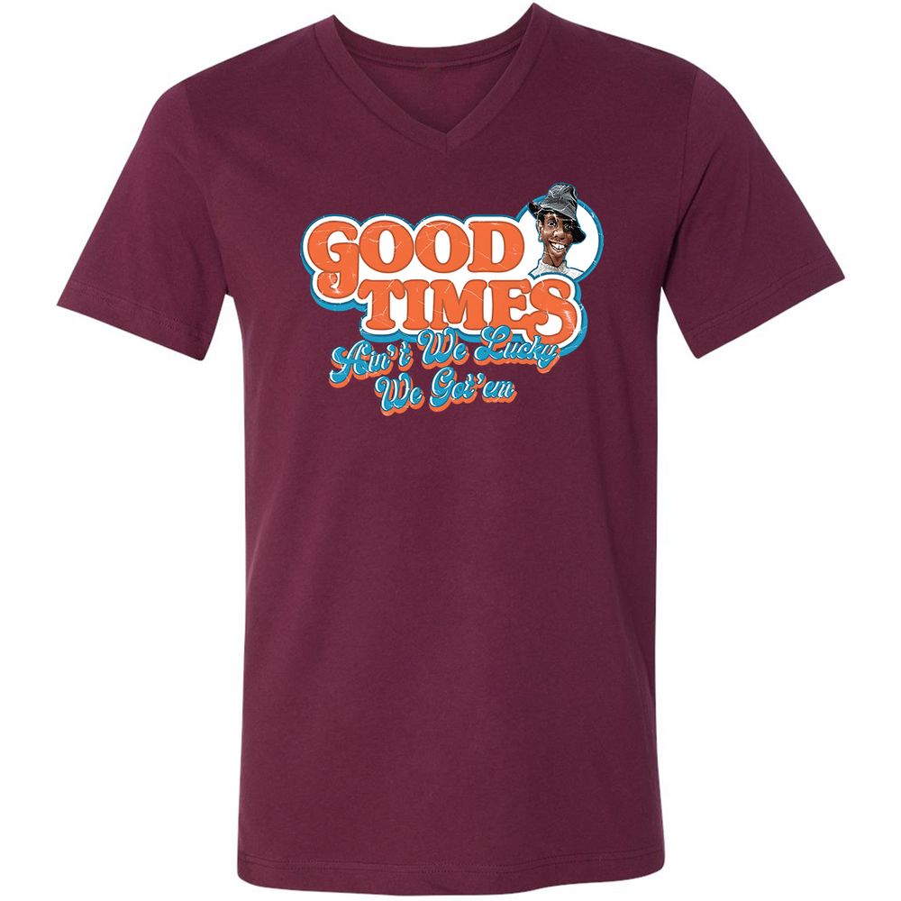 Unisex V-Neck T-Shirt - YNABNTNT - Maroon - 6
