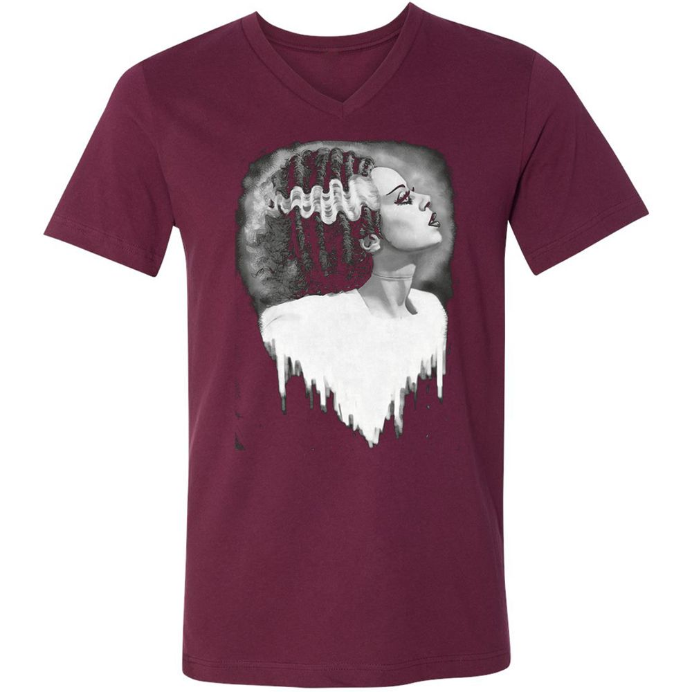 Unisex V-Neck T-Shirt - F6U64ECS - Maroon - 6
