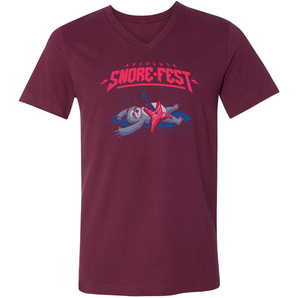 Unisex V-Neck T-Shirt - 39ZD43HF - Maroon - 6