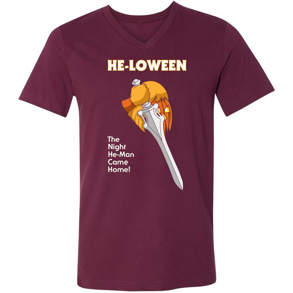 Unisex V-Neck T-Shirt - GFL7HXJN - Maroon - 6