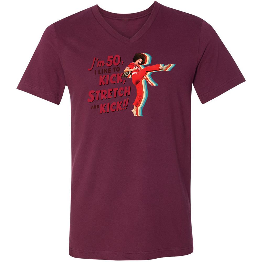 Unisex V-Neck T-Shirt - GGD89GJ1 - Maroon - 6