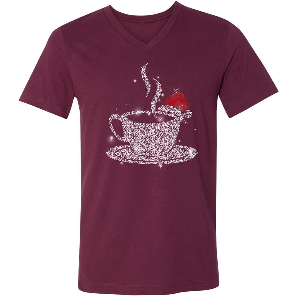 Unisex V-Neck T-Shirt - Y2JF5PGA - Maroon - 6