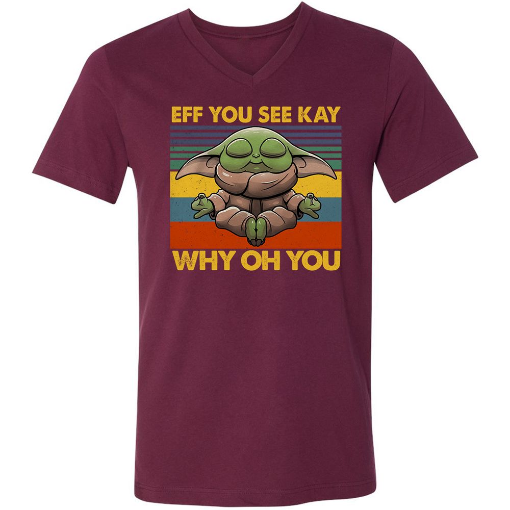 Unisex V-Neck T-Shirt - 81G14EFU - Maroon - 6