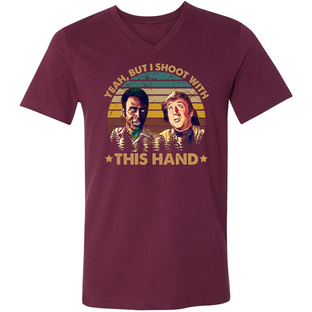 Unisex V-Neck T-Shirt - 3KD7WF1T - Maroon - 6