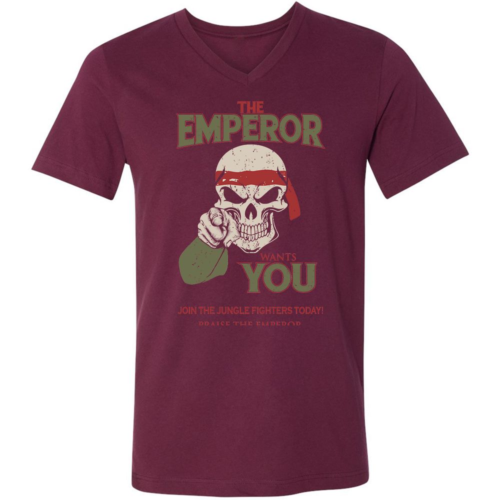 Unisex V-Neck T-Shirt - 1GTAUF2A - Maroon - 6