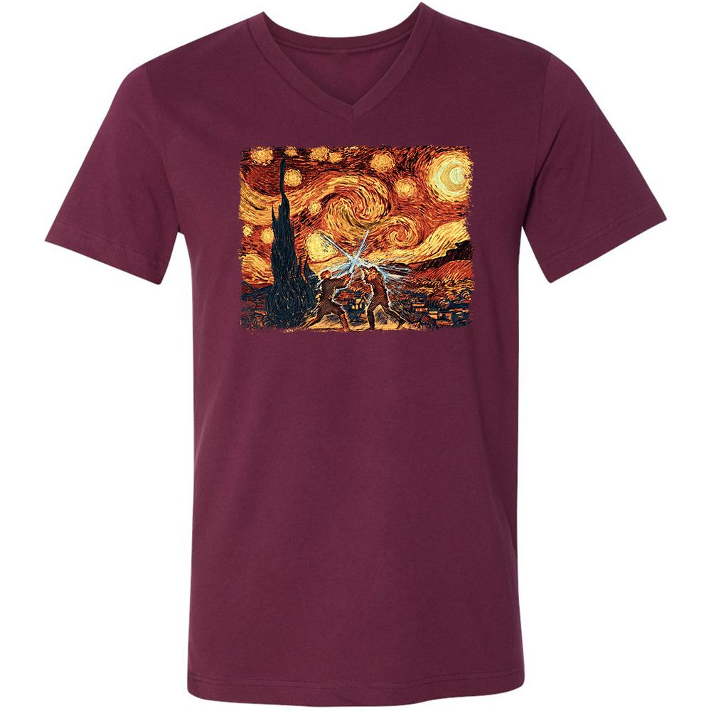 Unisex V-Neck T-Shirt - X2ZUSTTF - Maroon - 6