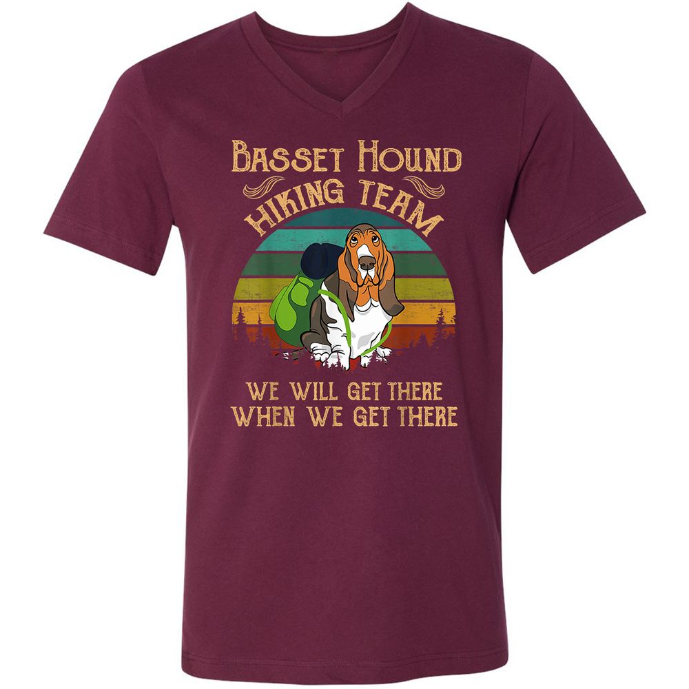 Unisex V-Neck T-Shirt - DB8AT6NY - Maroon - 6
