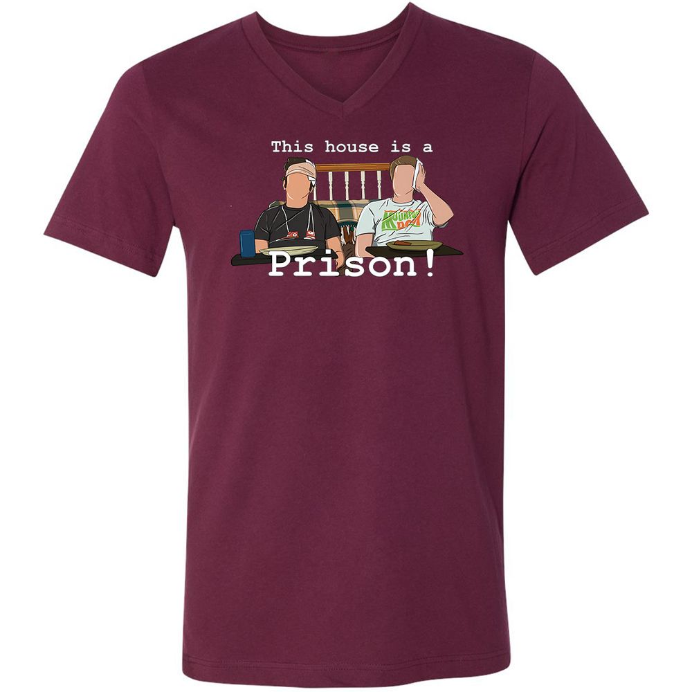 Unisex V-Neck T-Shirt - 2W476TUU - Maroon - 6