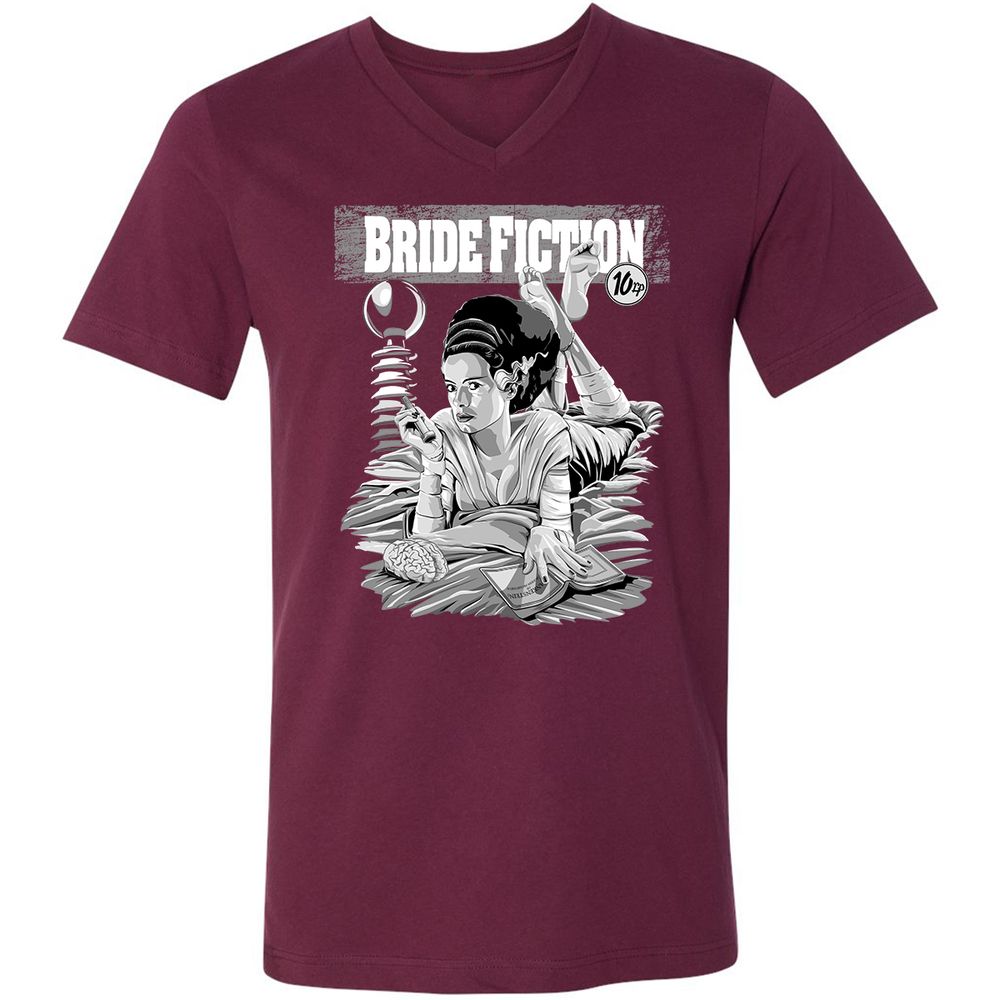 Unisex V-Neck T-Shirt - 733FYL3C - Maroon - 6