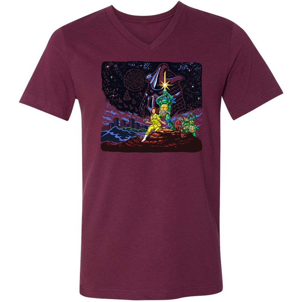 Unisex V-Neck T-Shirt - N1RU5FDP - Maroon - 6