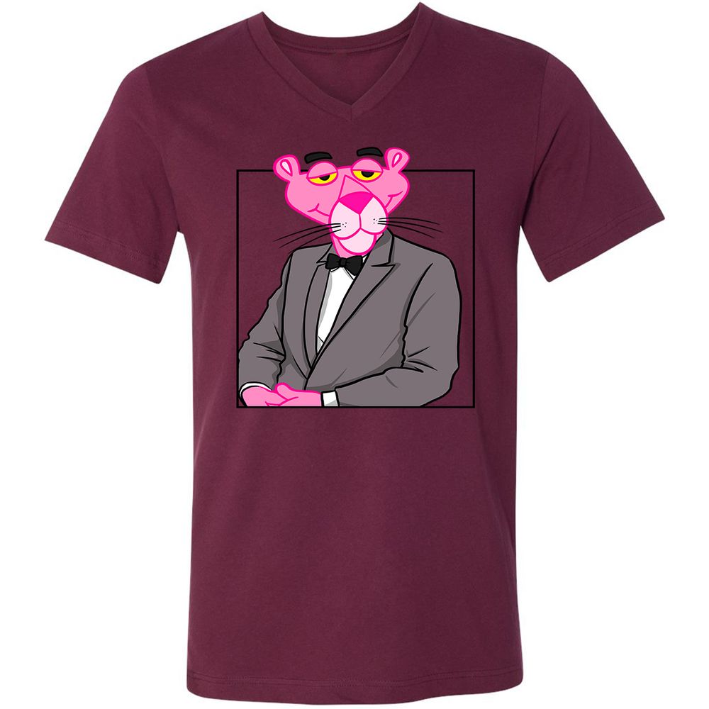 Unisex V-Neck T-Shirt - X4J3432J - Maroon - 6