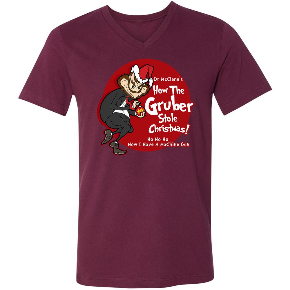 Unisex V-Neck T-Shirt - AYELBFHA - Maroon - 6