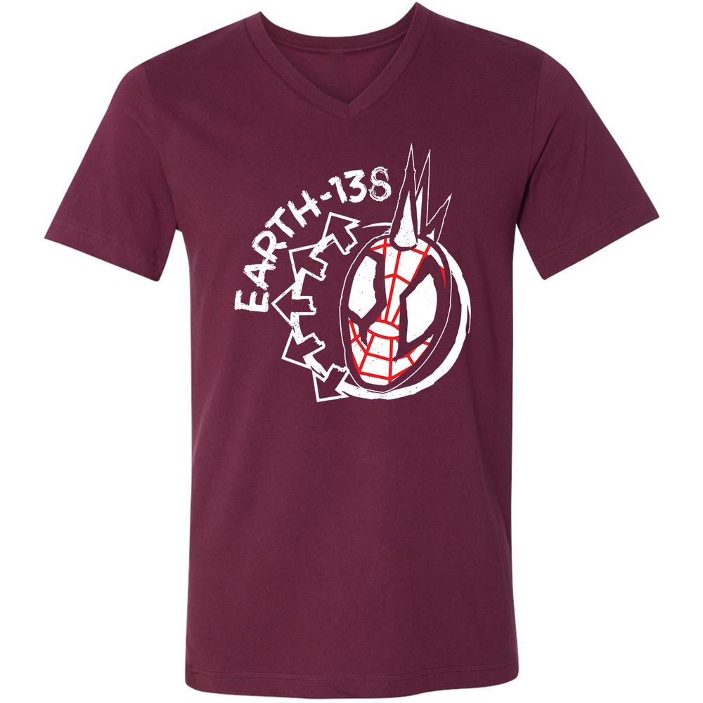 Unisex V-Neck T-Shirt - 52WJGX5Z - Maroon - 6