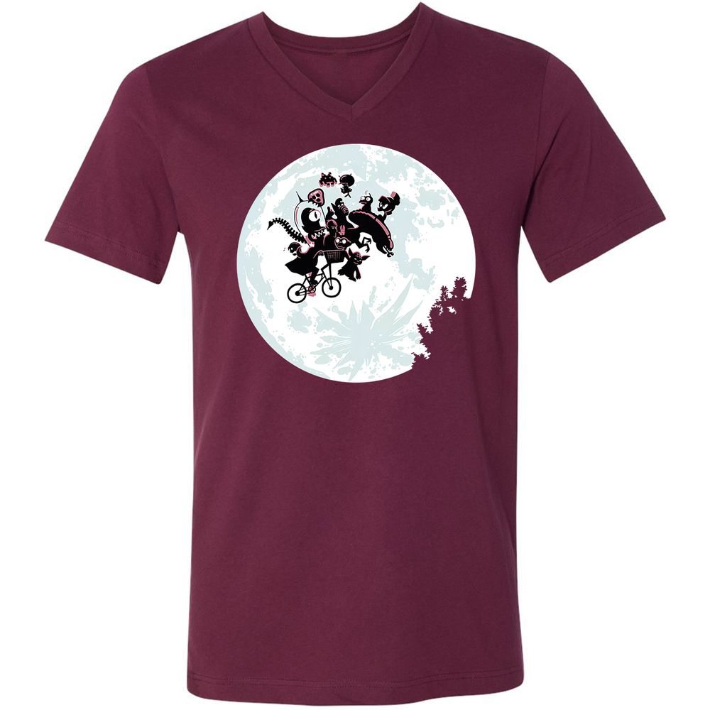 Unisex V-Neck T-Shirt - RS1XUU7E - Maroon - 6