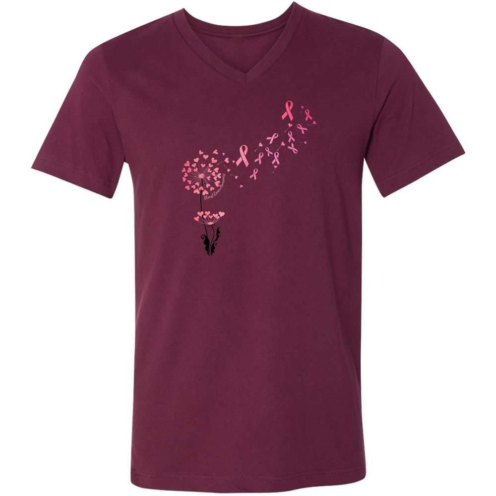 Unisex V-Neck T-Shirt - 7TV9PNH8 - Maroon - 6
