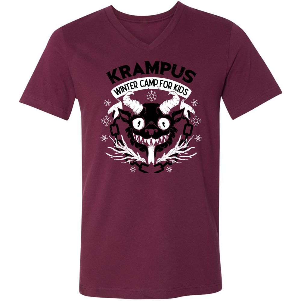 Unisex V-Neck T-Shirt - 2LC9QRG1 - Maroon - 6