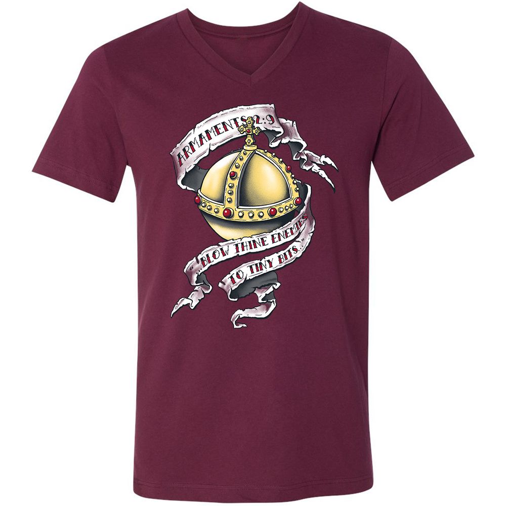 Unisex V-Neck T-Shirt - GUFTG1GP - Maroon - 6