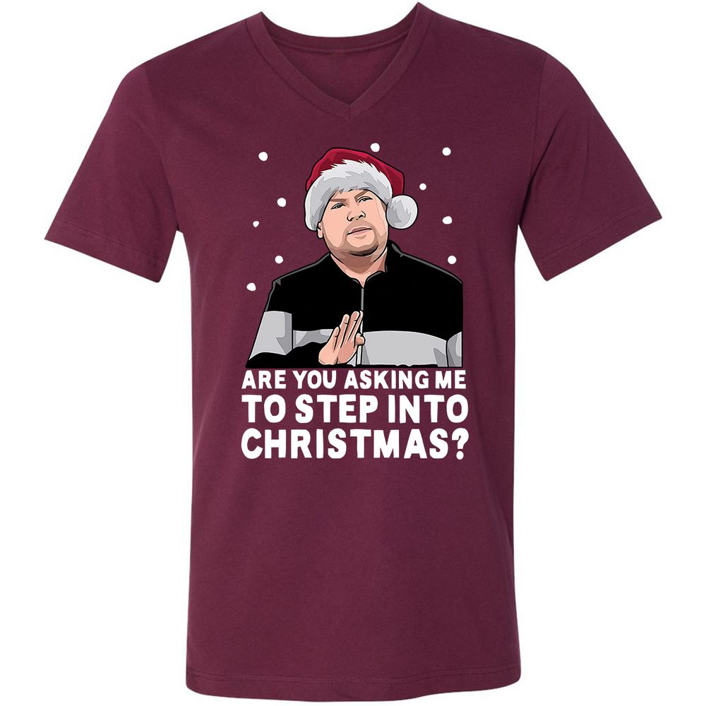 Unisex V-Neck T-Shirt - RRBHGW47 - Maroon - 6