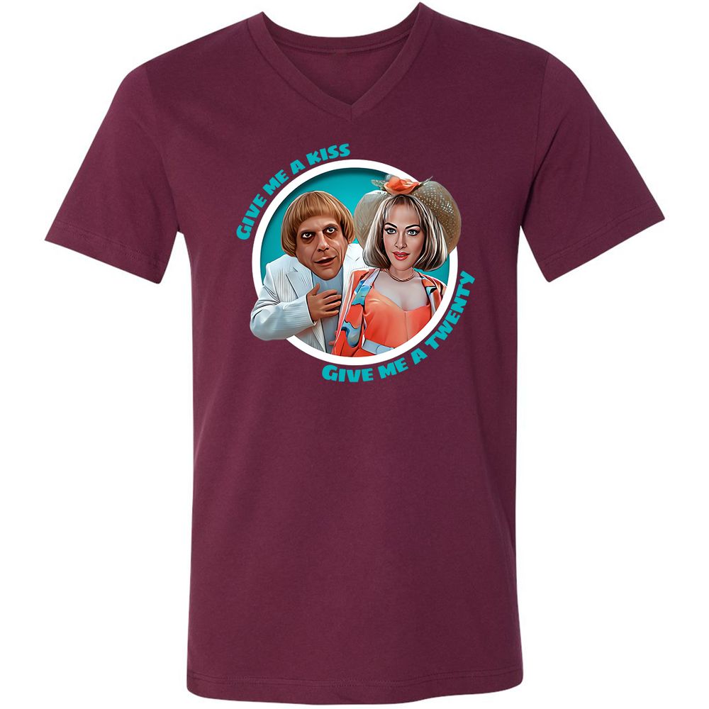 Unisex V-Neck T-Shirt - V1TWMYHN - Maroon - 6