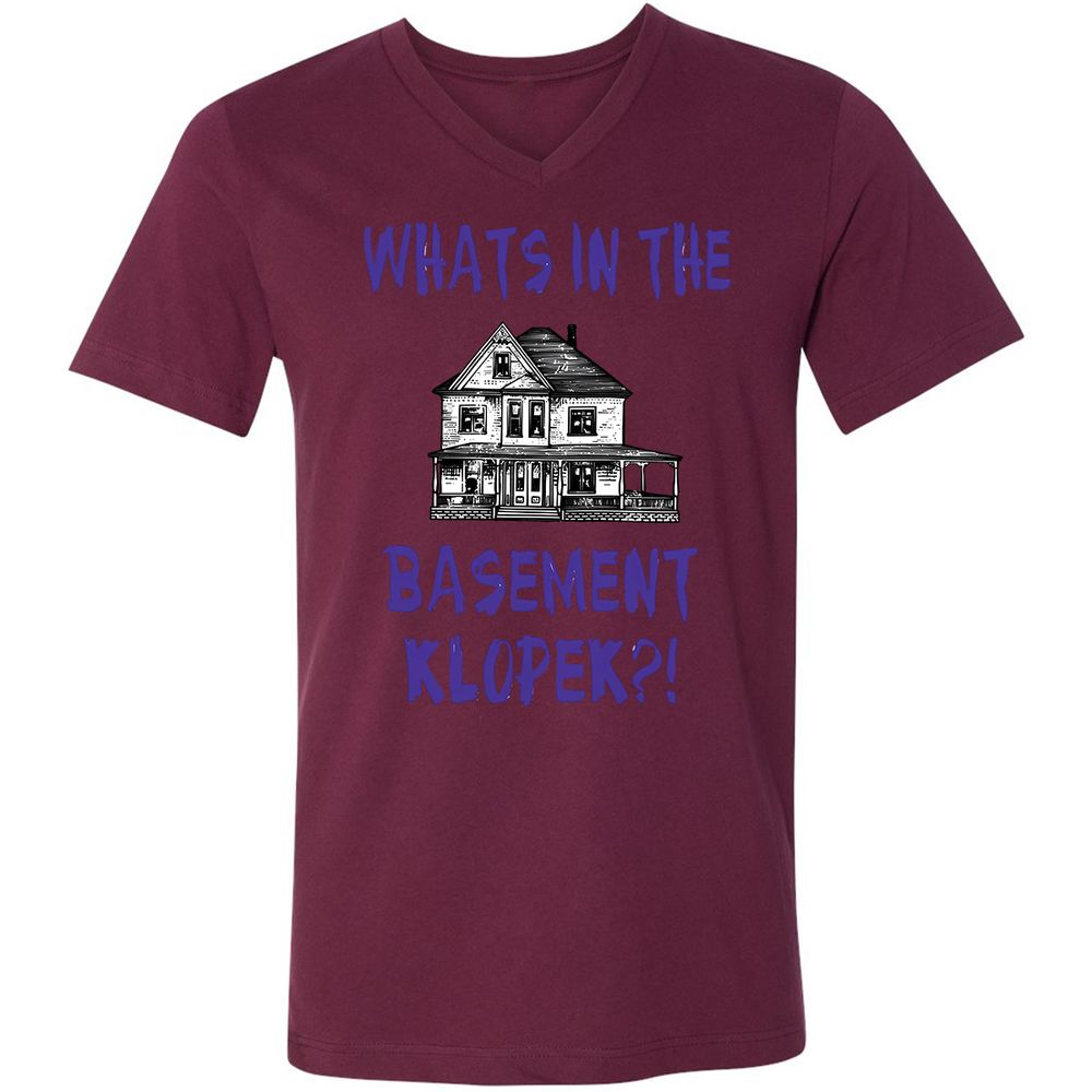 Unisex V-Neck T-Shirt - Y2TJ7UKW - Maroon - 6