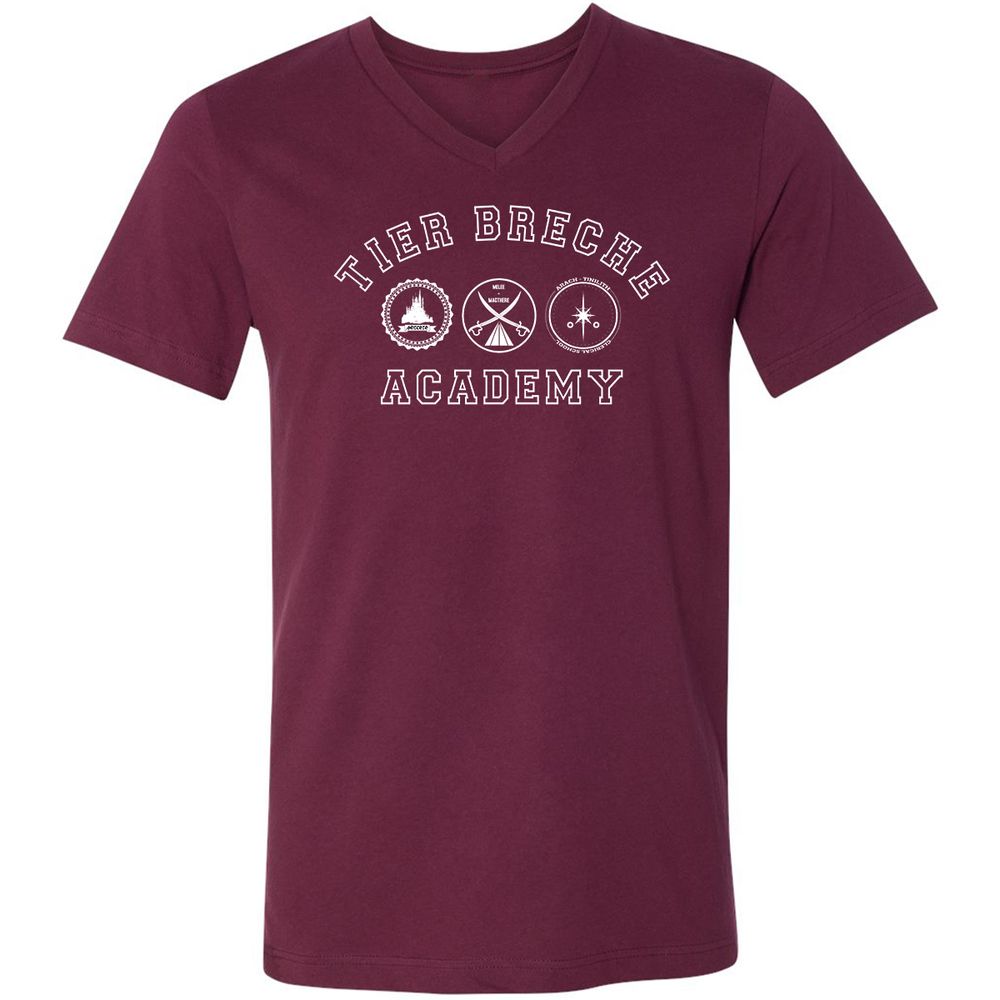 Unisex V-Neck T-Shirt - 5HDFC5CF - Maroon - 6