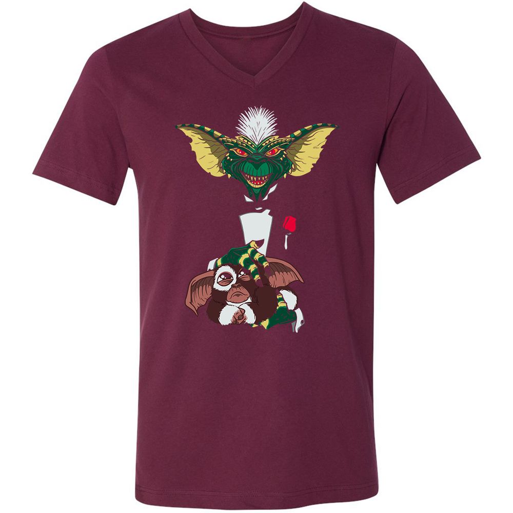 Unisex V-Neck T-Shirt - RVVGQD4S - Maroon - 6