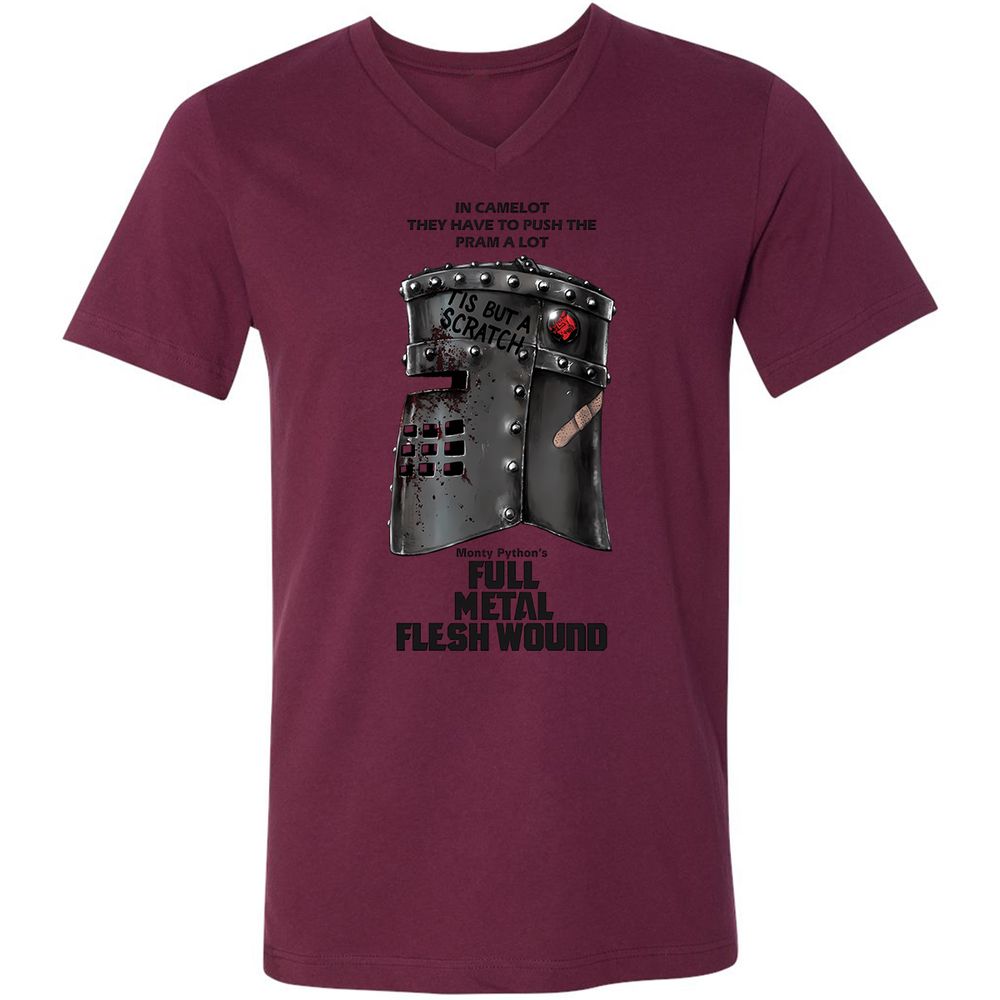 Unisex V-Neck T-Shirt - P1VQQBA2 - Maroon - 6