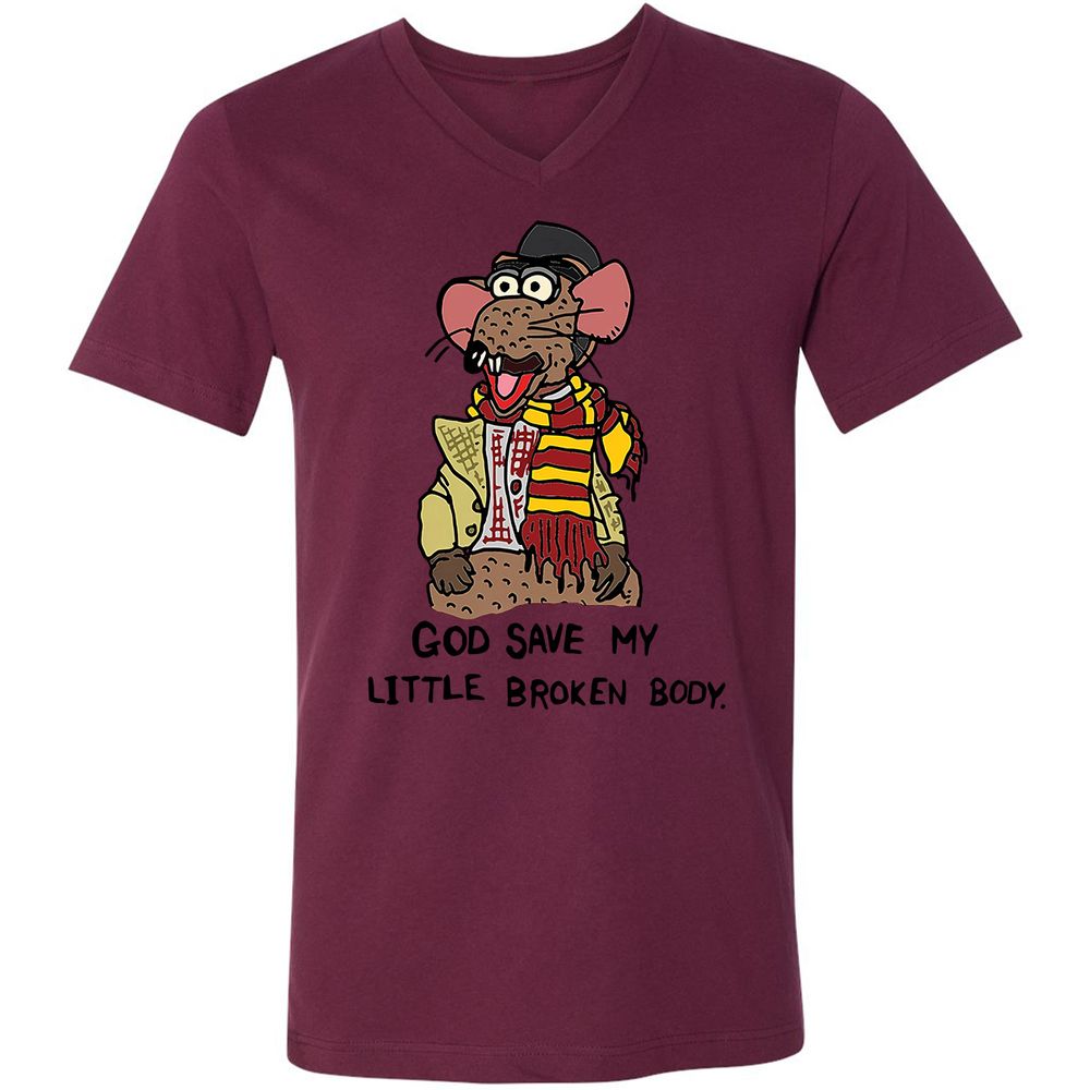 Unisex V-Neck T-Shirt - 5HVVF31D - Maroon - 6