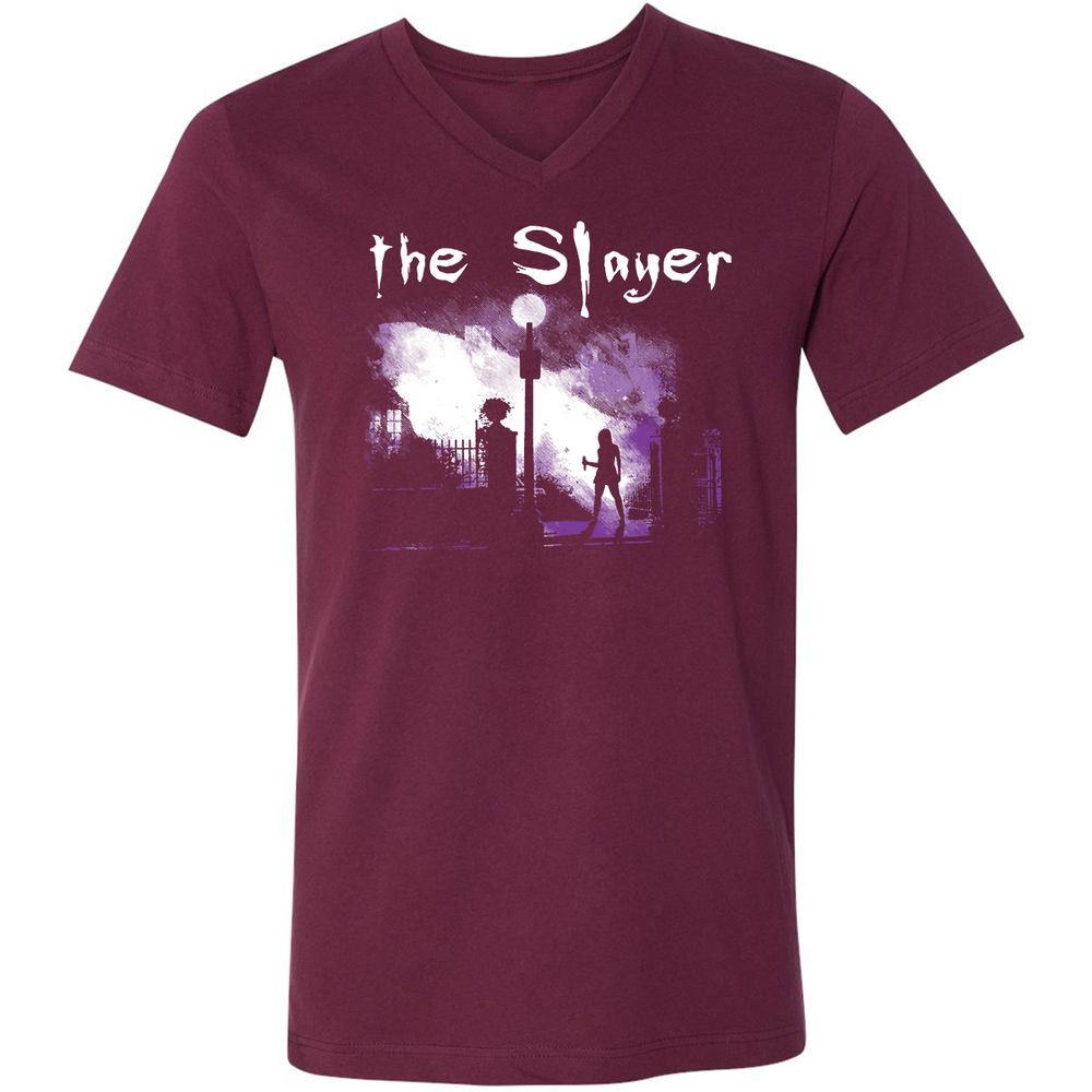 Unisex V-Neck T-Shirt - FD8ZQUEQ - Maroon - 6