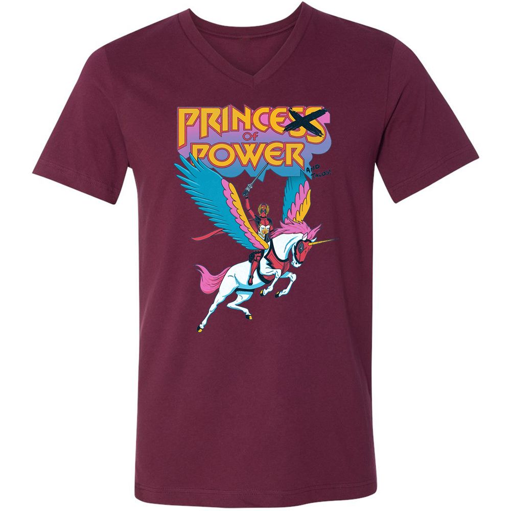 Unisex V-Neck T-Shirt - MZR7CYT8 - Maroon - 6