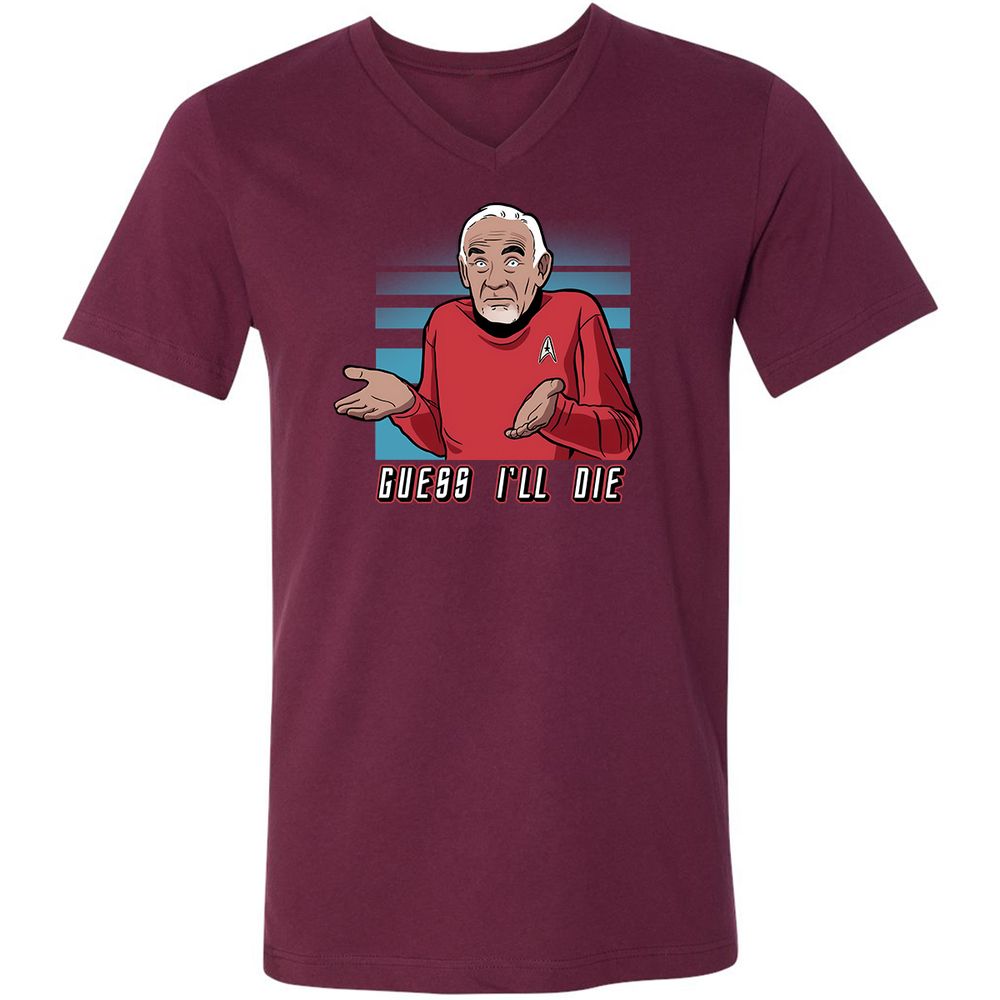 Unisex V-Neck T-Shirt - R2EXTKL5 - Maroon - 6