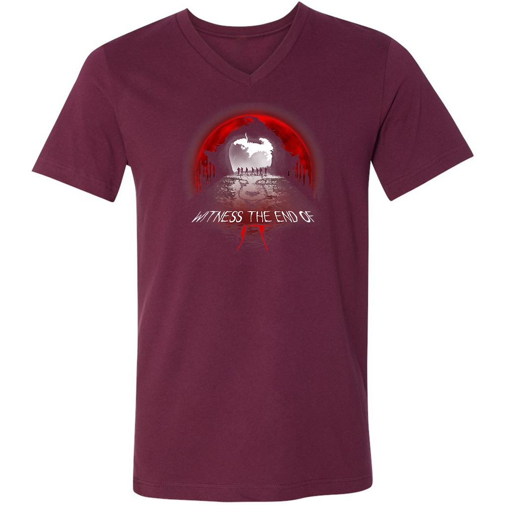 Unisex V-Neck T-Shirt - PSAMY1WP - Maroon - 6