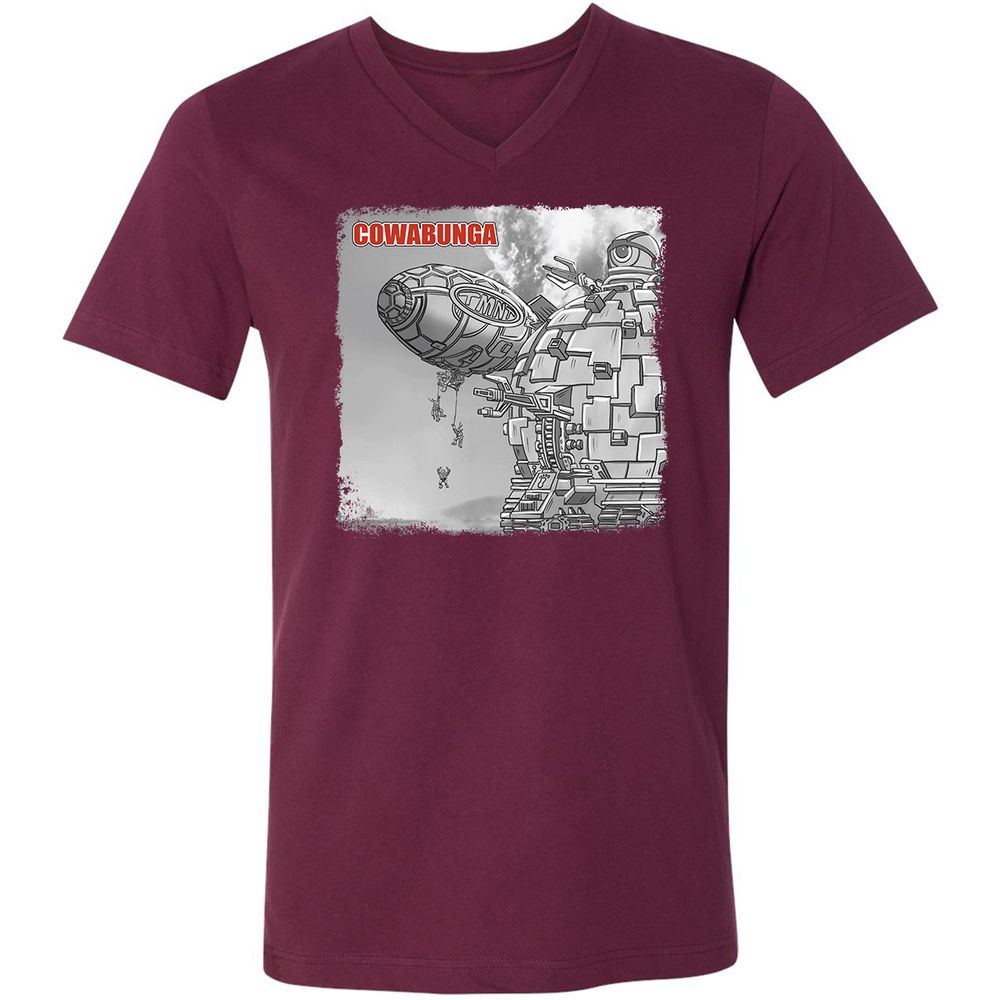 Unisex V-Neck T-Shirt - B691X59T - Maroon - 6