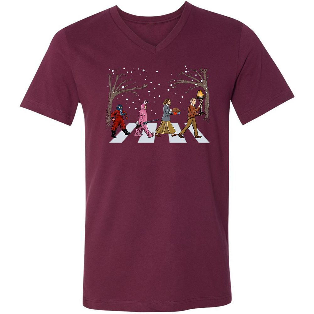 Unisex V-Neck T-Shirt - VKF69S2J - Maroon - 6