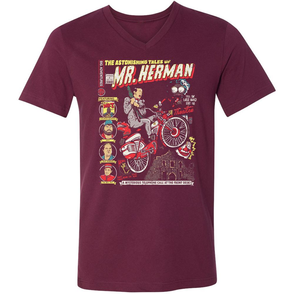 Unisex V-Neck T-Shirt - Z58PVYE9 - Maroon - 6