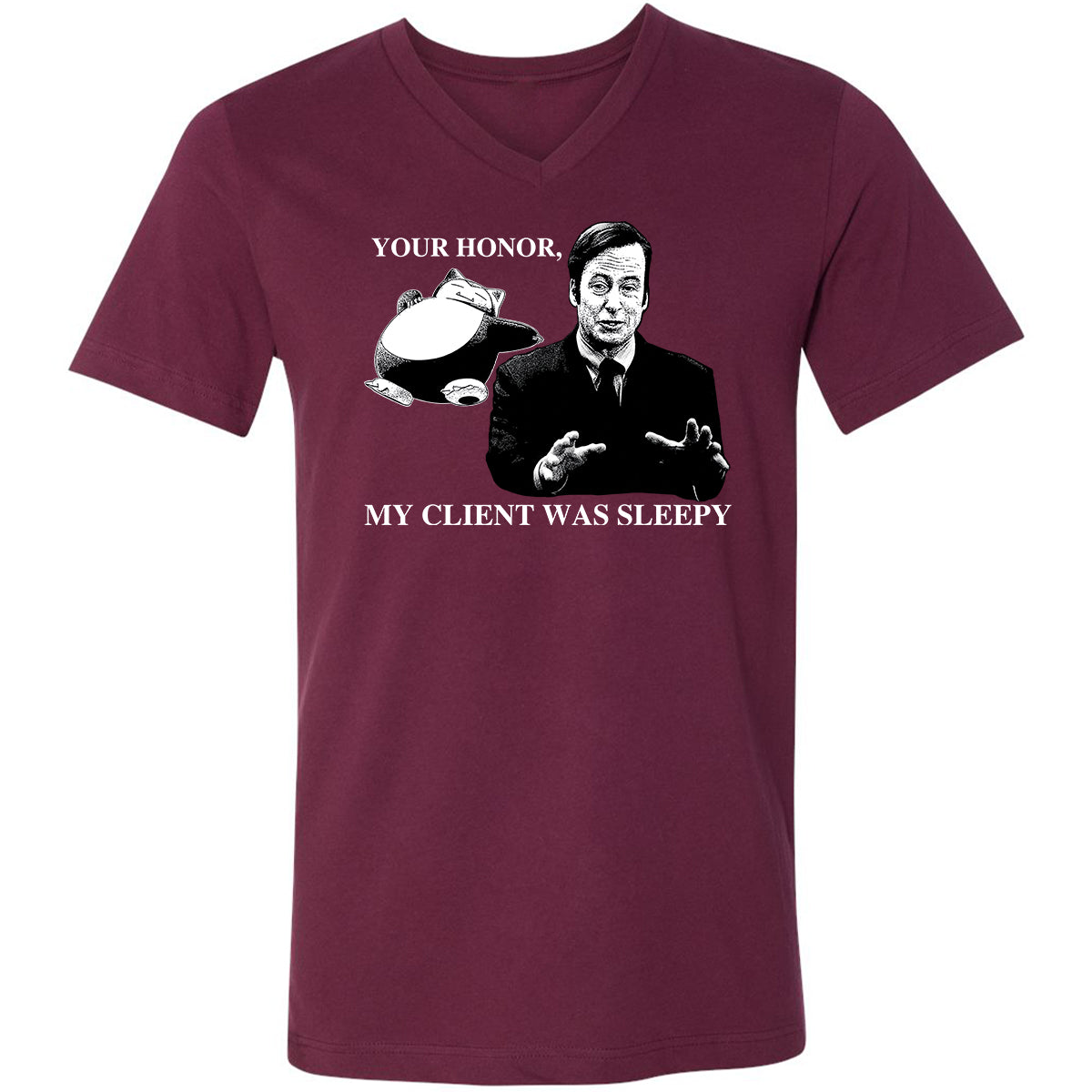 Unisex V-Neck T-Shirt - TKA8AKHV - Maroon - 6